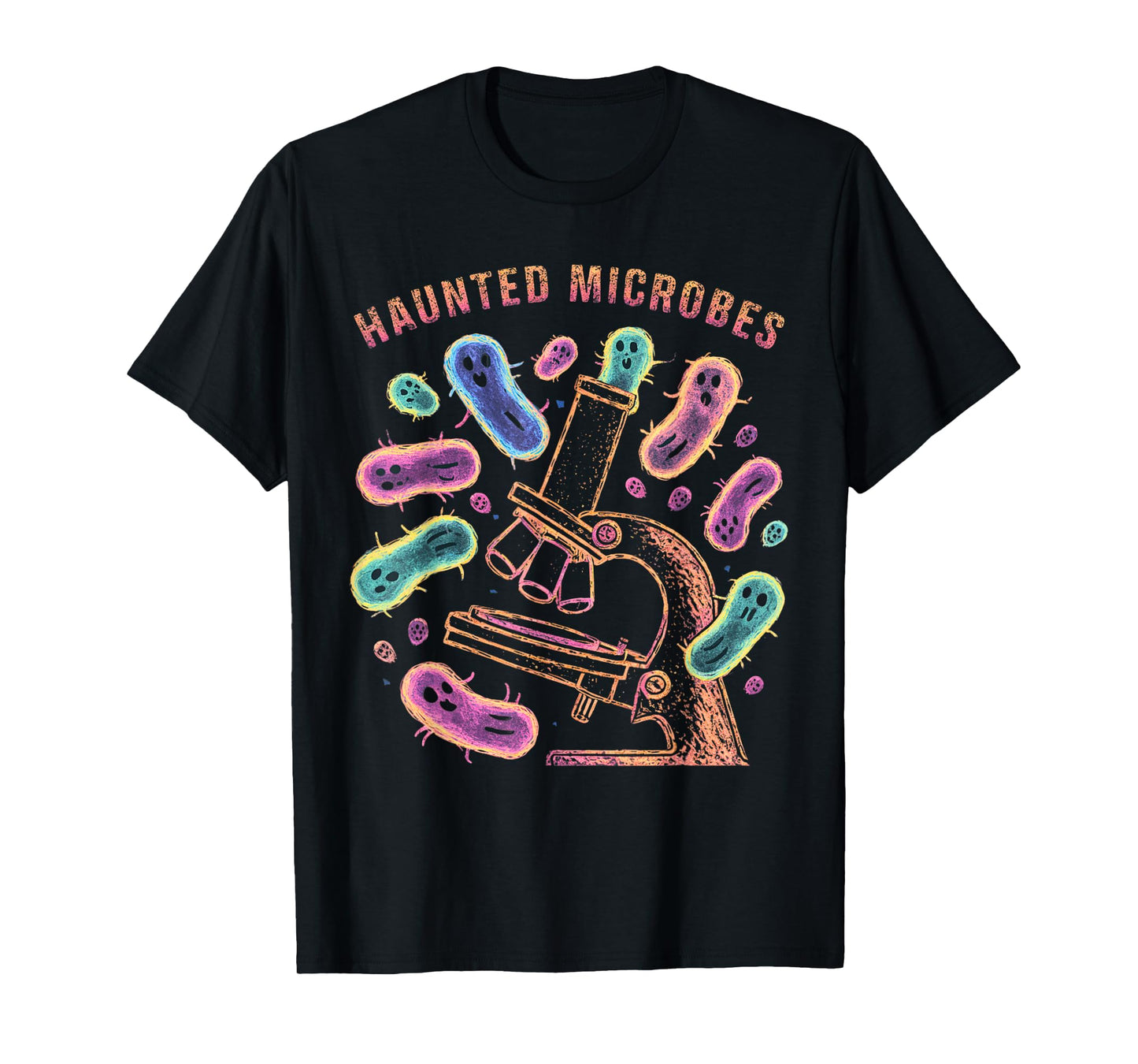 haunted microbes, funny microbiology halloween T-Shirt