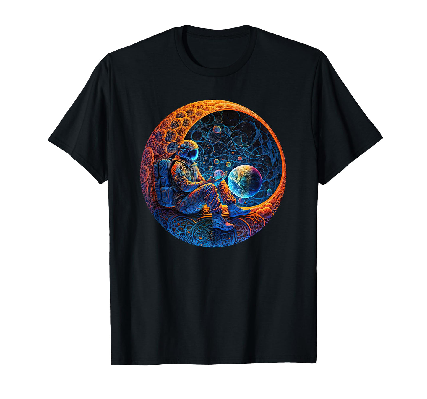 Meditating Astronaut Planets Meditation Astral Travel T-Shirt