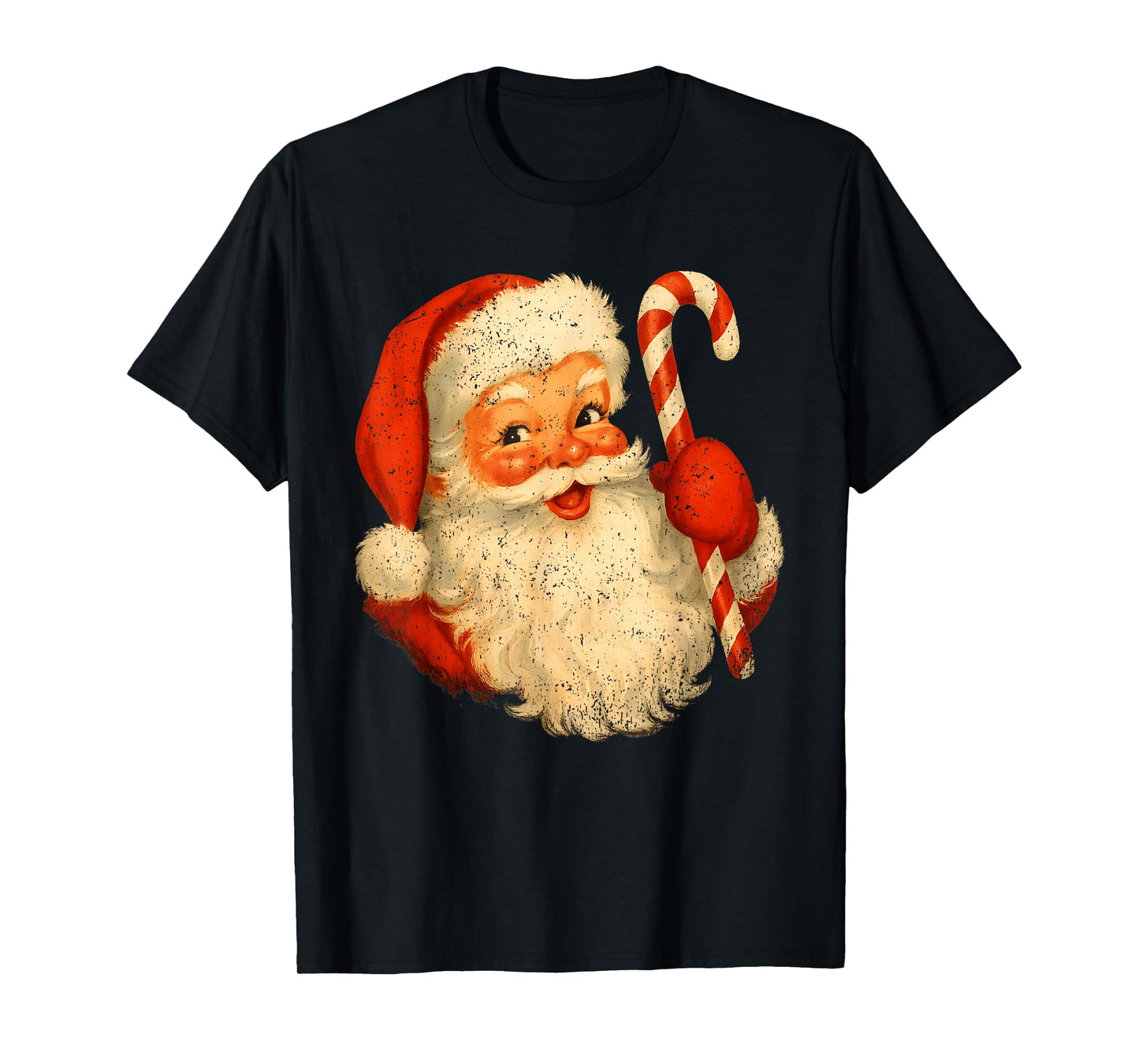 Retro Vintage Christmas Santa Claus Face Funny Old Xmas T-Shirt