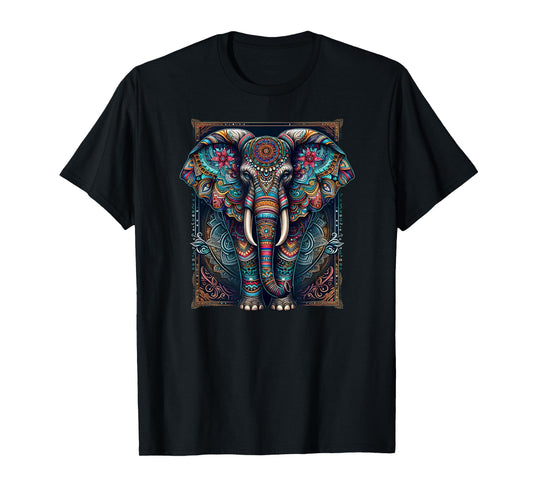 Mandala Elephant Wisdom Indian Elephant Zen Yoga Mindfulness T-Shirt