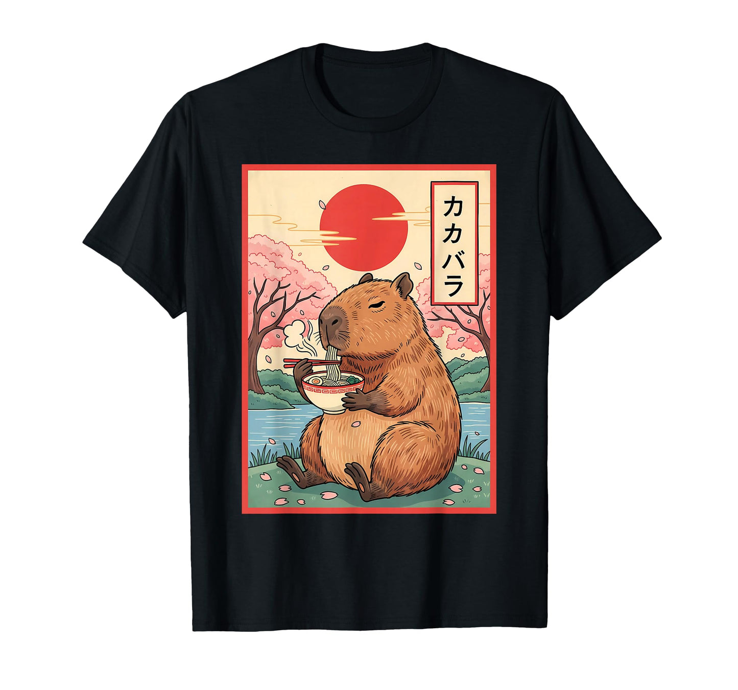 Capybara Anime Graphic Ramen Kawaii Japanese Vintage Capy T-Shirt