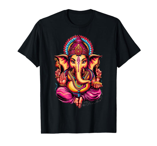 Hindu Ganesha Puja Elephant God India Meditation Yoga Murti T-Shirt