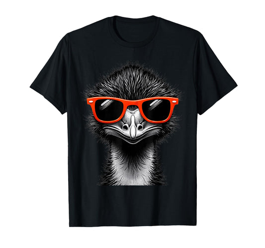 Cool Emu Bird Wearing Sunglasses Graphic Art T-Shirt