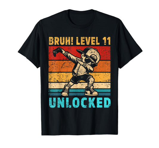 11 Year Old Birthday Dabbing Boy Bruh 11th level unlocked T-Shirt