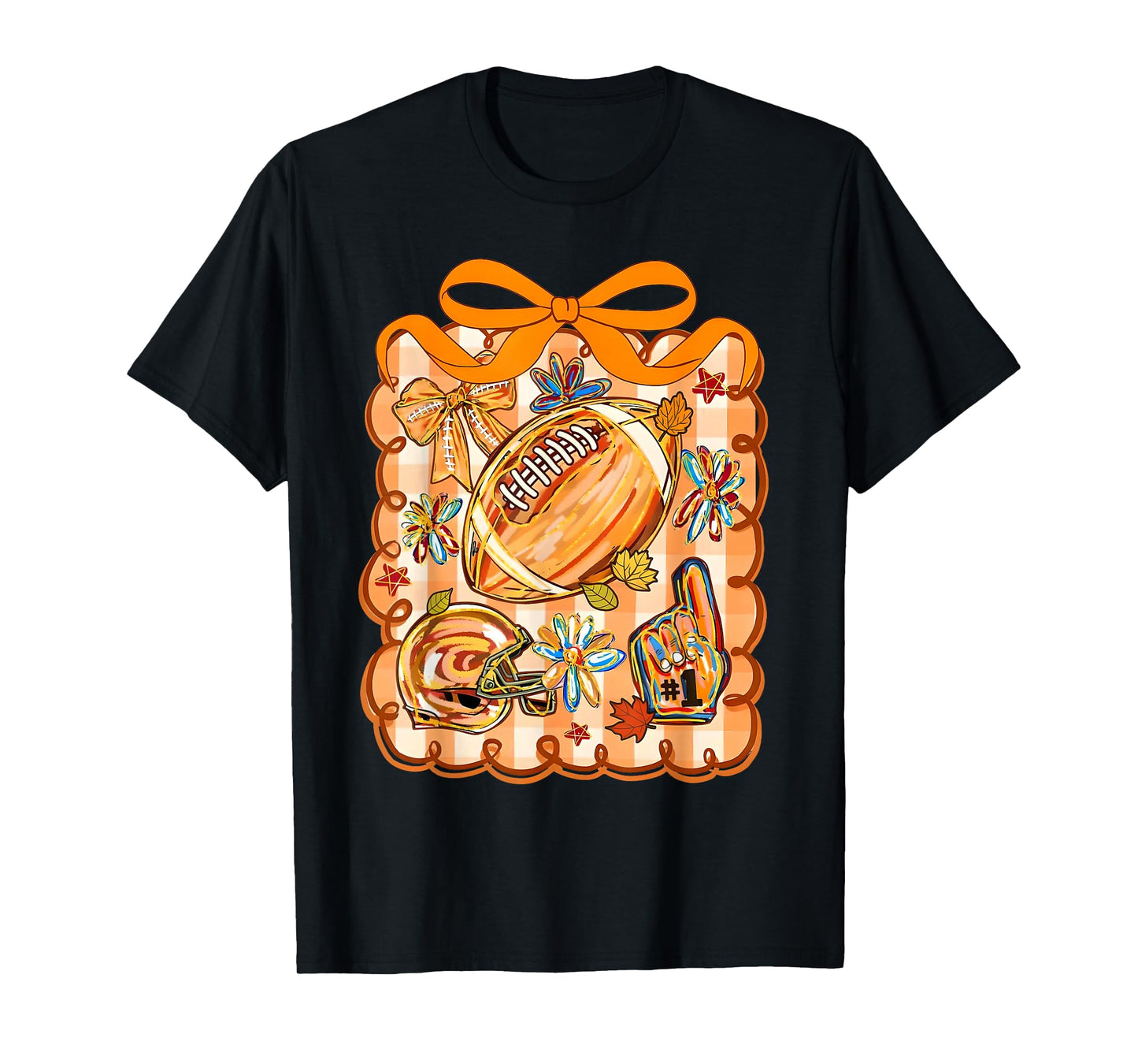 Coquette Bow American Football Game Day Thanksgiving Helmet T-Shirt