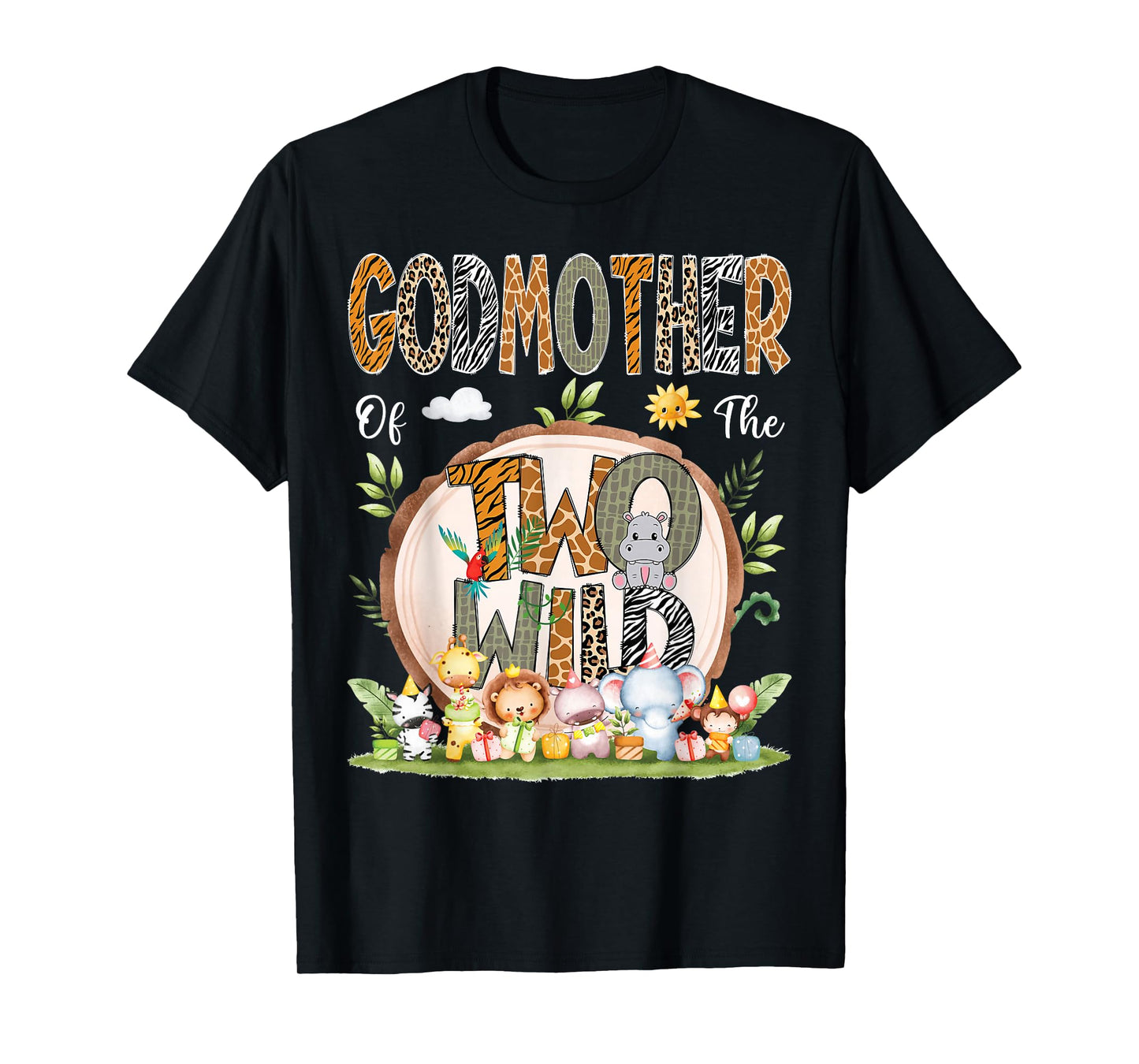 GodMother Of The Two Wild Animal Safari 2Nd Birthday Party T-Shirt