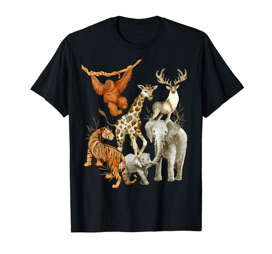 Men Women and Kids Wildlife Zoo Day Party beautiful Animals T-Shirt