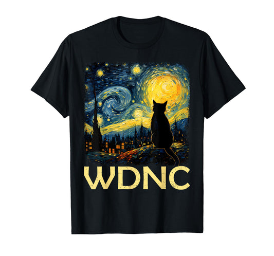 Vintage WDNC Cat Night T-Shirt