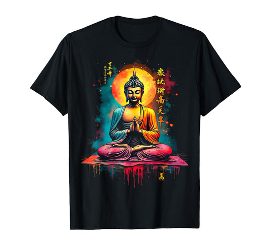 Vibrant Buddha Radiant Moon T-Shirt