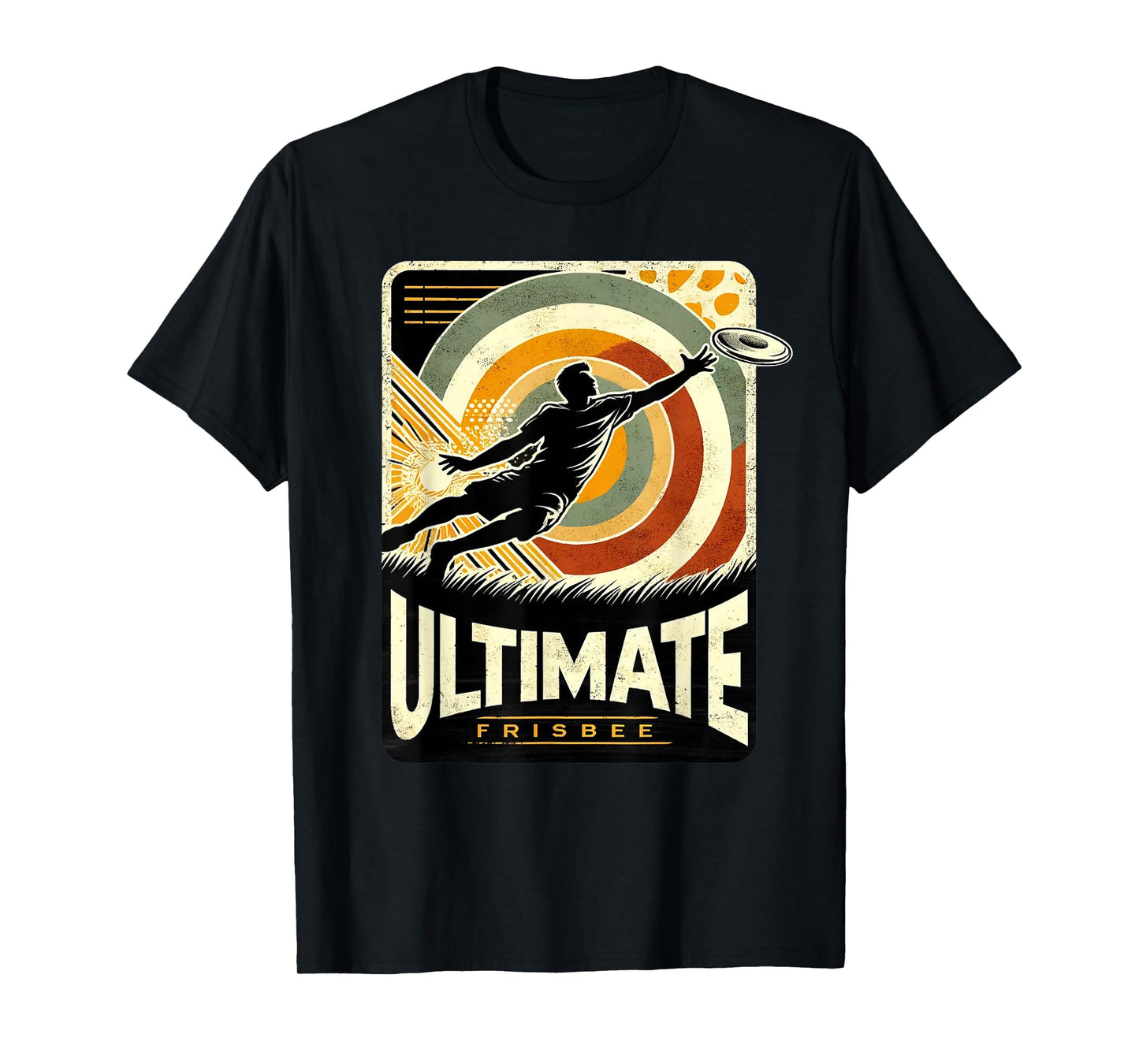 Retro Ultimate Frisbee Player Men Women Vintage Flying Disc T-Shirt