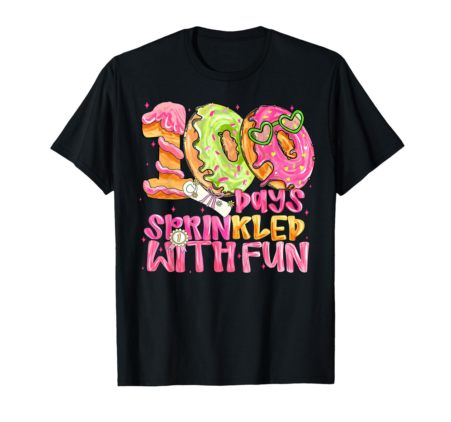 100 Days Sprinkled with Fun Donut 100th Day School Boy Girl T-Shirt