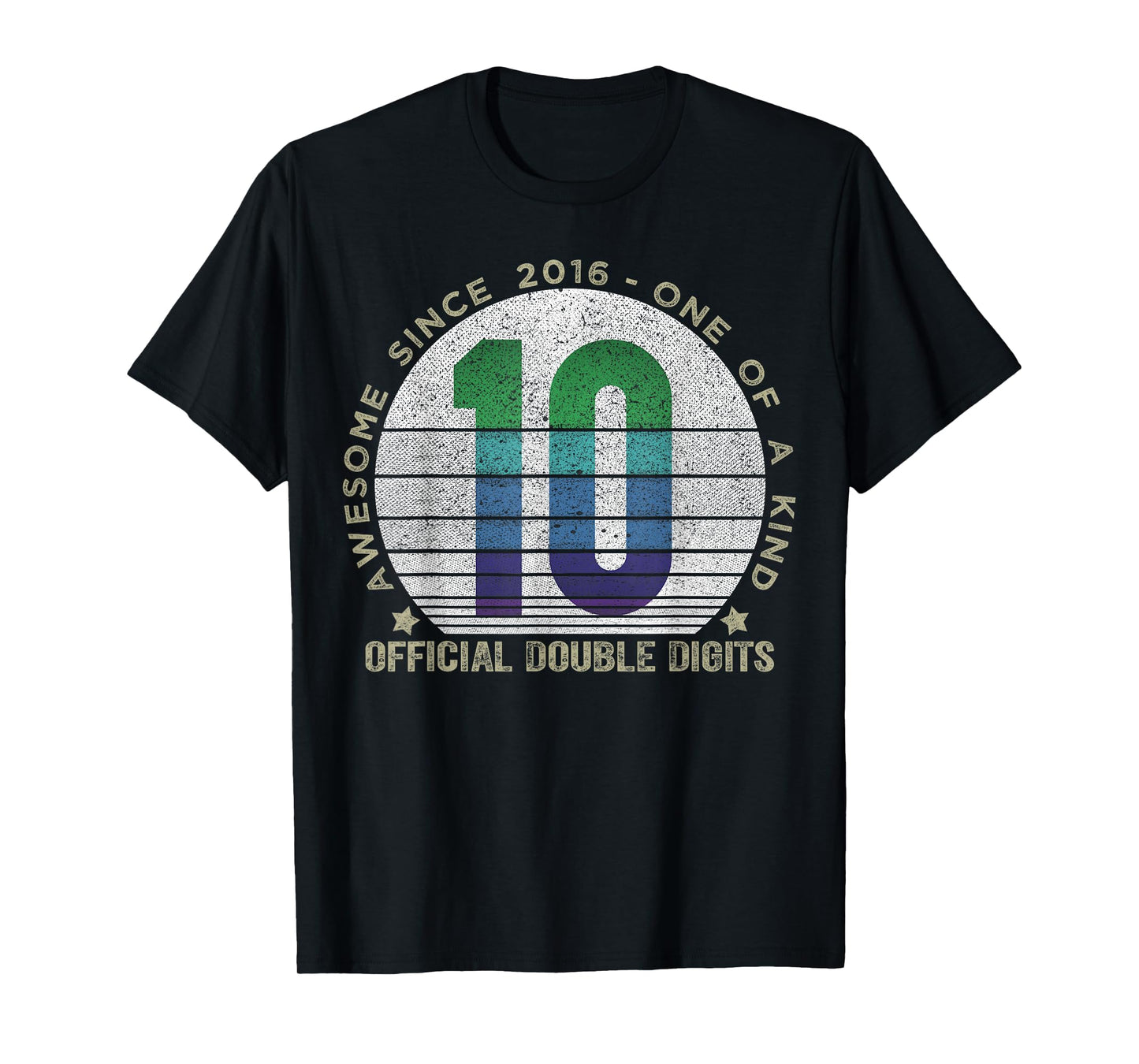 Official Double Digits 10 Year Old Gifts Vintage 2016 Boys T-Shirt