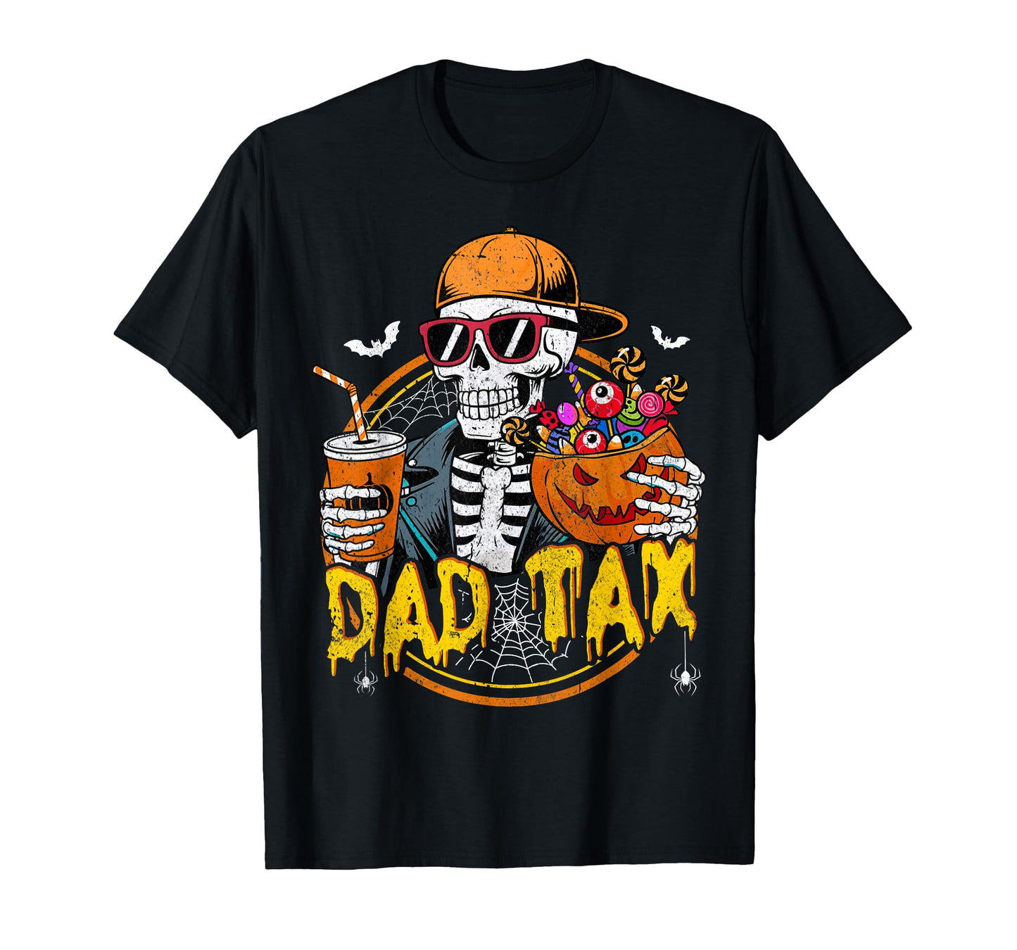 Dad Tax Skeleton Halloween Costume Candy Pumpkin Dad Joke T-Shirt