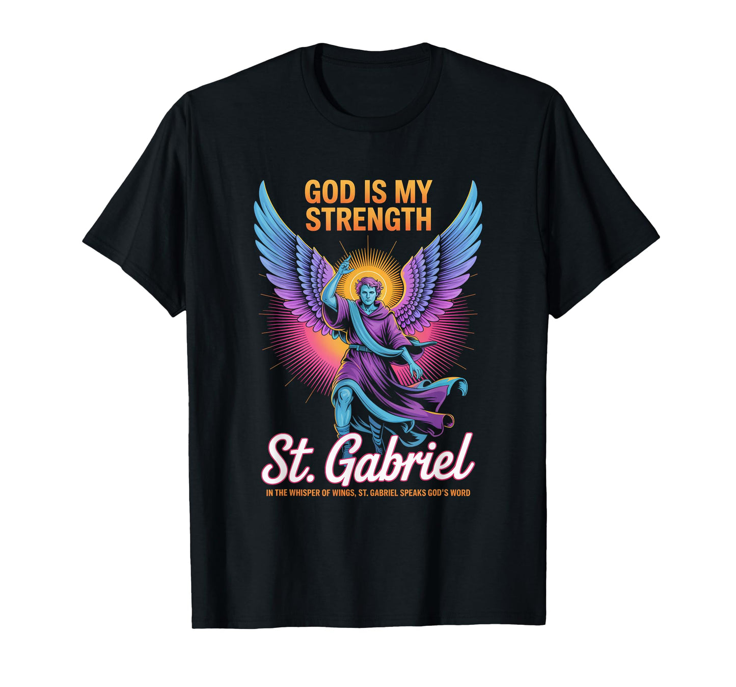 St Gabriel Wings Christian Streetwear T-Shirt