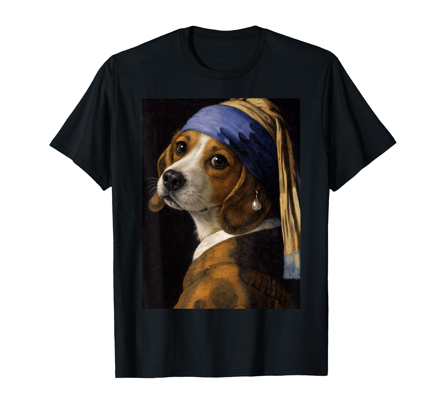 Girl with a Pearl Earring Beagle Funny Dog Meme T-Shirt
