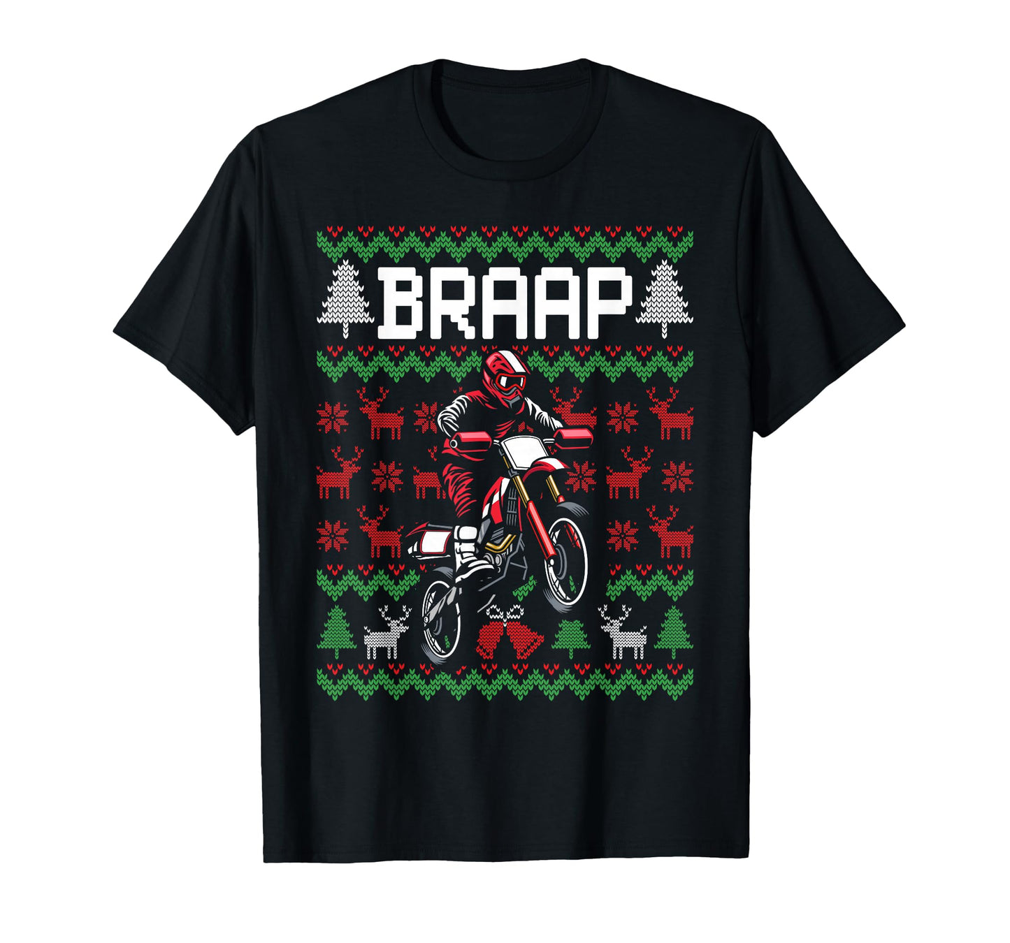 Christmas Motorcycle Motocross Braap Dirt Bike T-Shirt