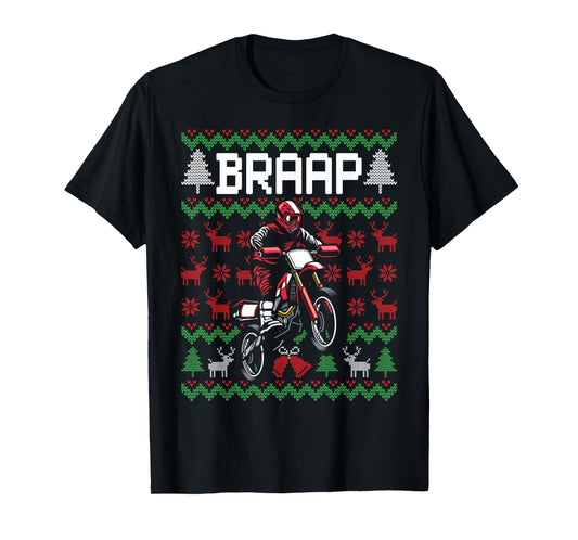 Christmas Motorcycle Motocross Braap Dirt Bike T-Shirt