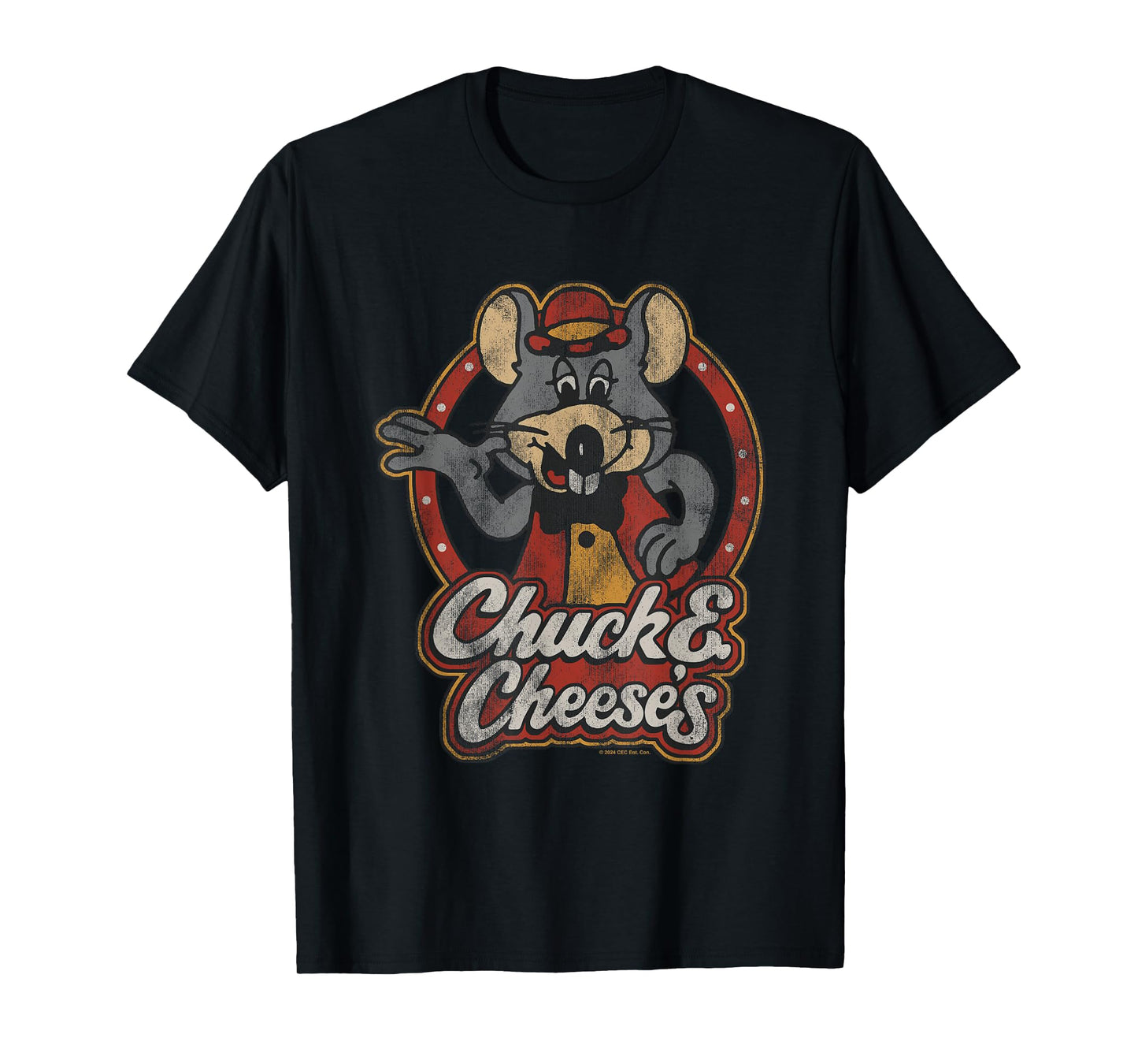 Chuck E. Cheese Classic Entertainer Portrait Distressed T-Shirt