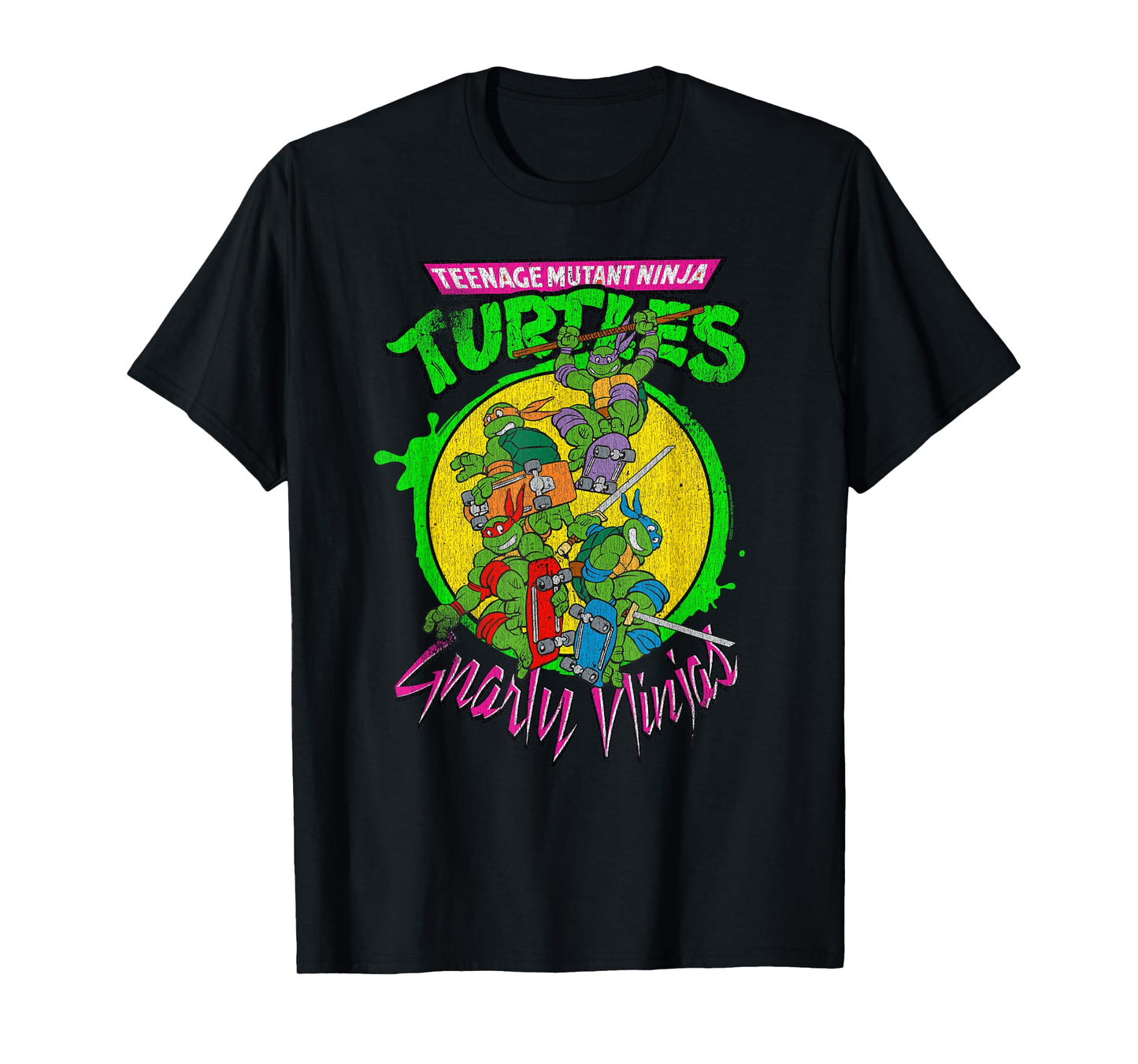 Teenage Mutant Ninja Turtles Gnarly Ninjas Group Retro T-Shirt
