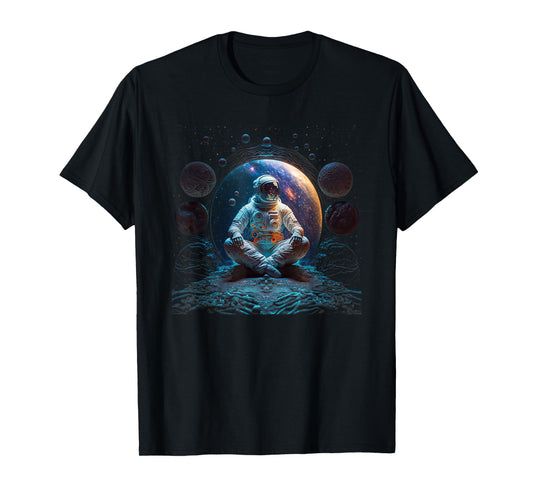 Meditating Astronaut Planets Meditation Astral Travel T-Shirt