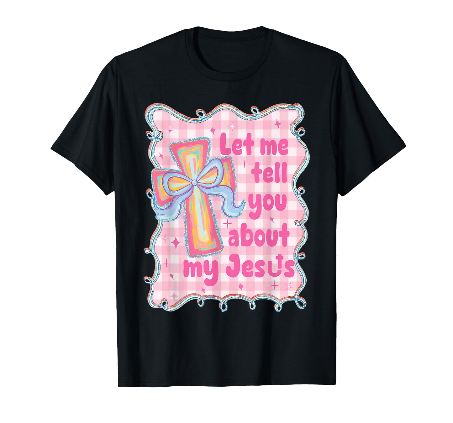 Christian Coquette Christian Cross Bible Verse Religious Bow T-Shirt