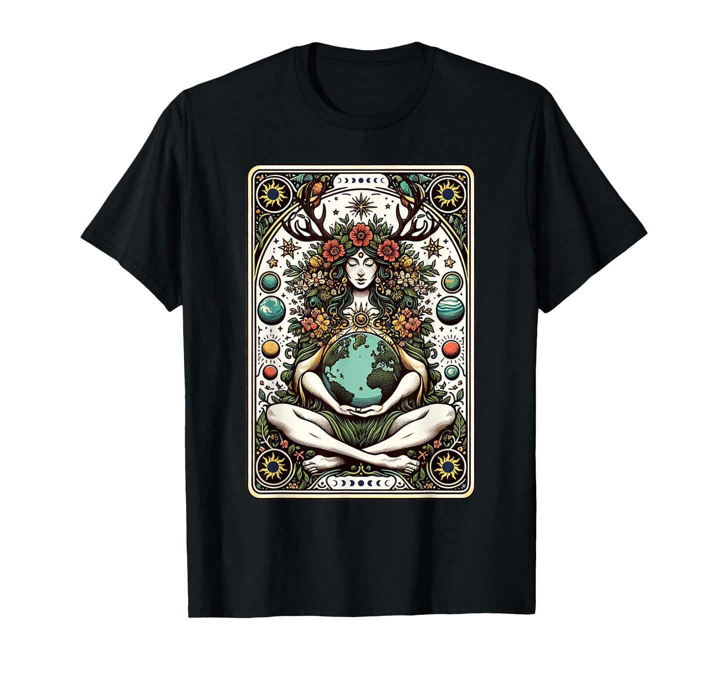 Gaia Greek Goddess Pagan Mother Earth Nature Tarot Card T-Shirt