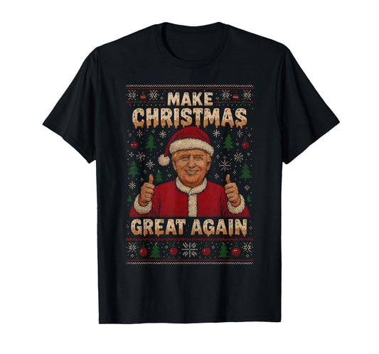 Make Christmas Great Again Ice Cream Drip Funny Ugly Sweater T-Shirt