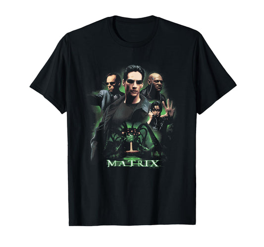The Matrix Neo Vs. The Machines Distressed Retro Poster T-Shirt