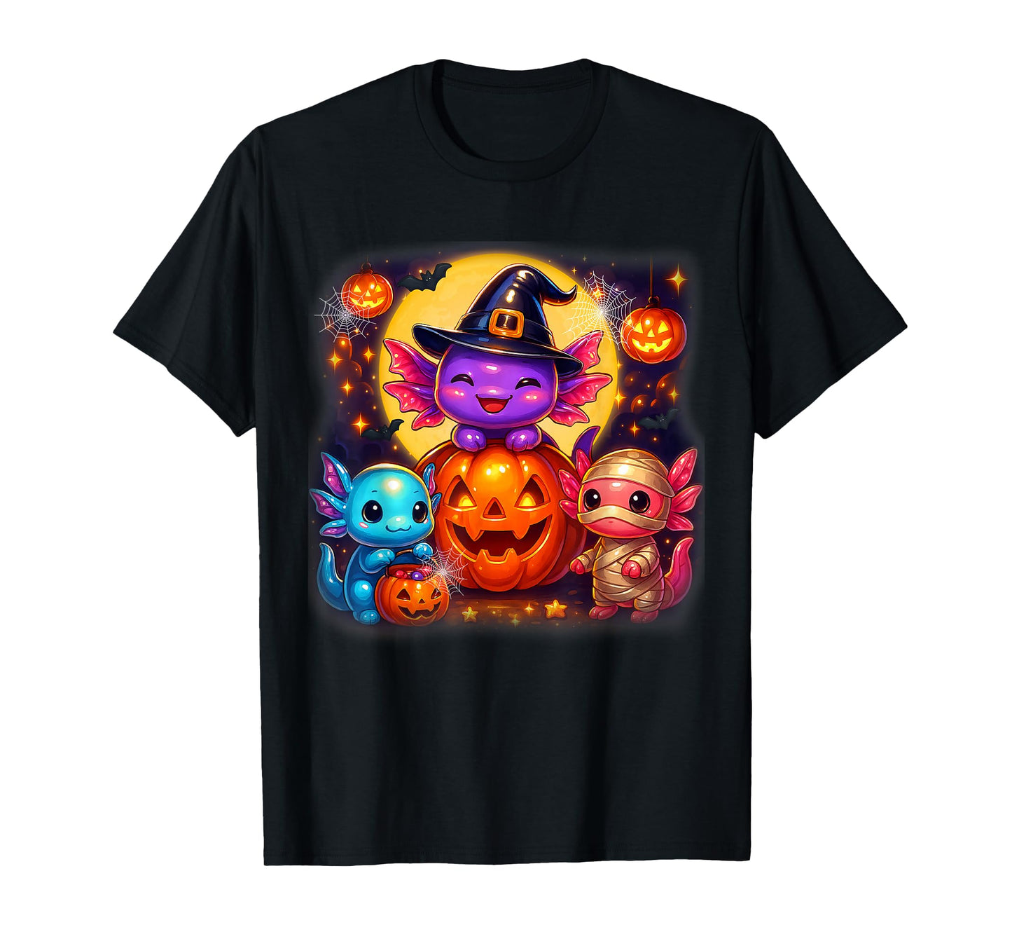 Cute Axolotl Jack O Lantern Halloween Costumes Boys Girls T-Shirt