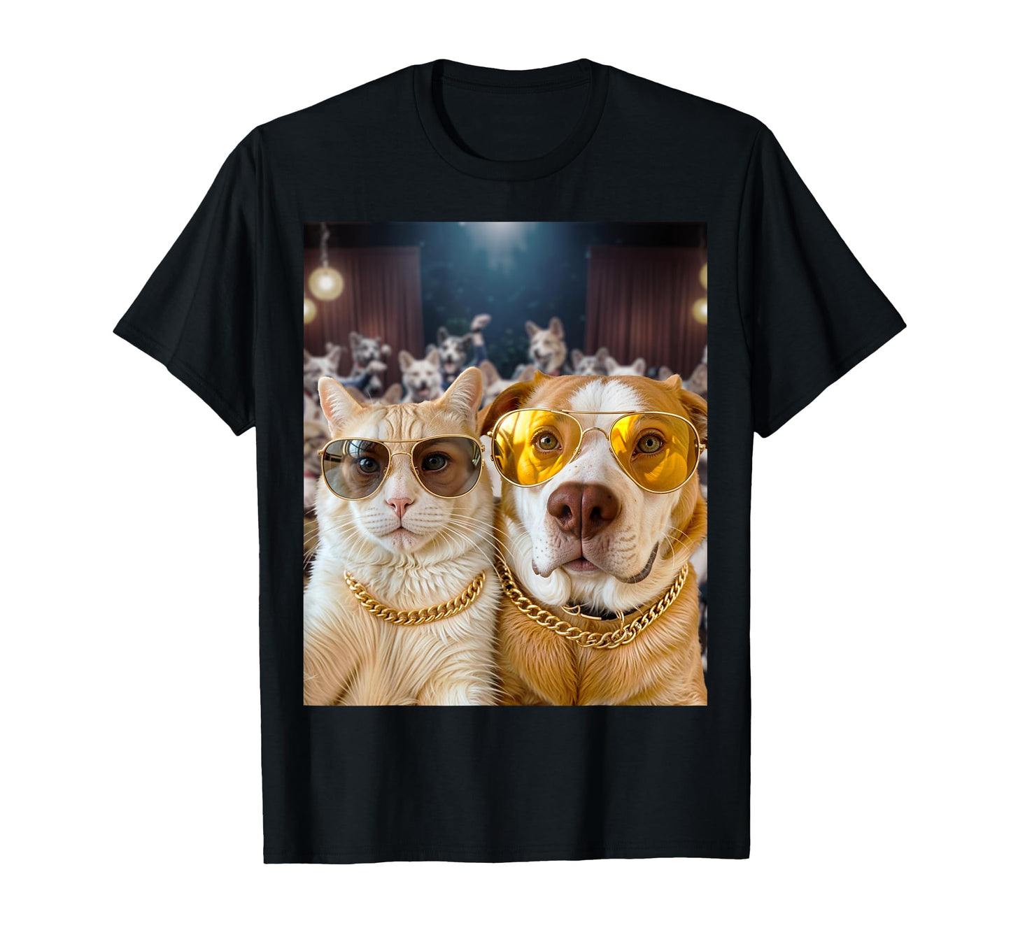 Selfie Cat Selfie Dog Party Buddies T-Shirt for Men Women Girls Kids