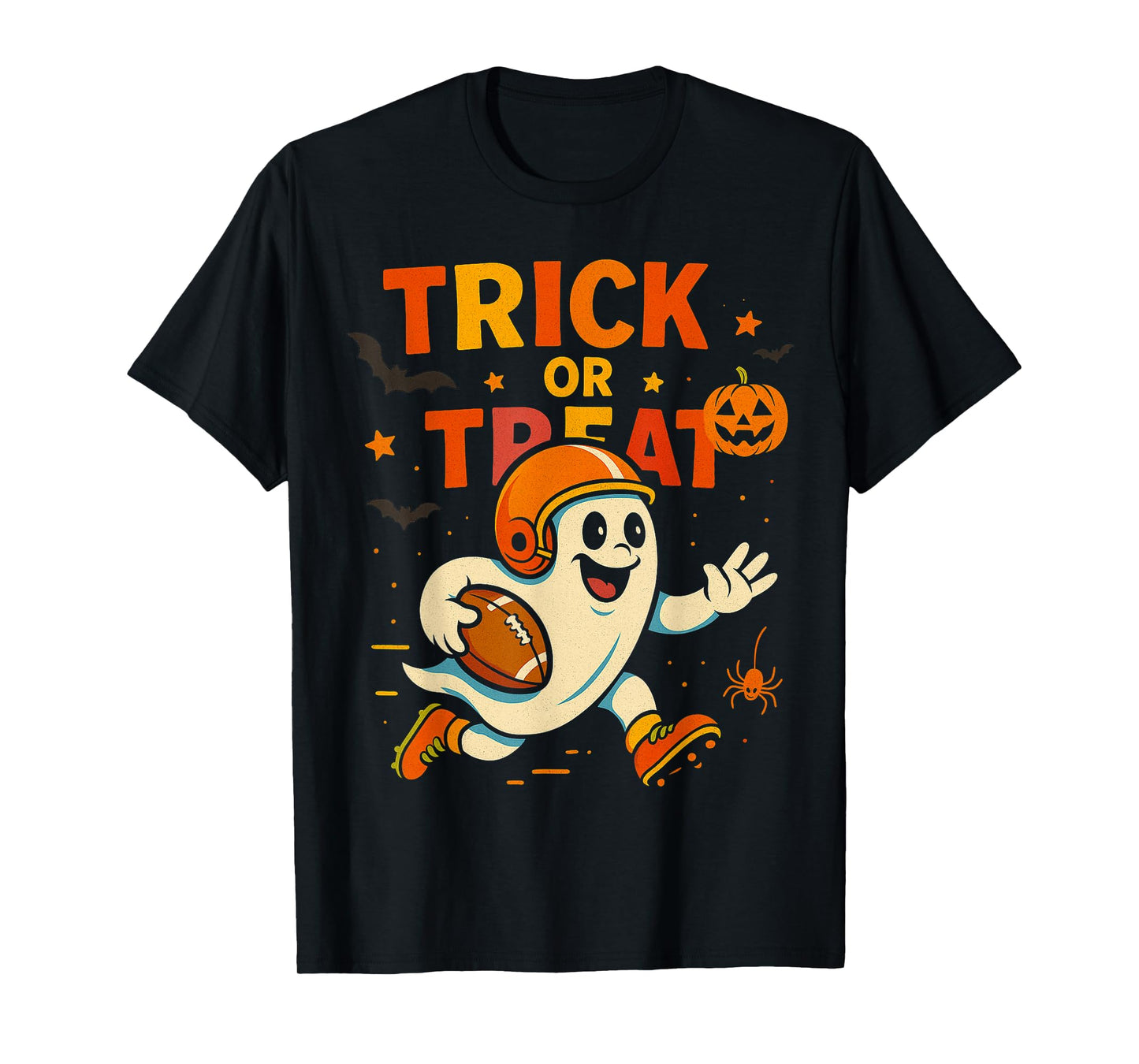 Halloween Ghost Funny Football Shirt for Boys Kids Youths T-Shirt