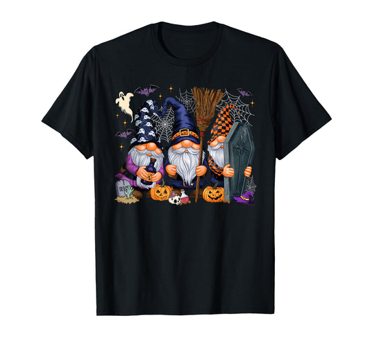 Gnome Witch Halloween Pumpkin Autumn Fall Holiday 2024 T-Shirt