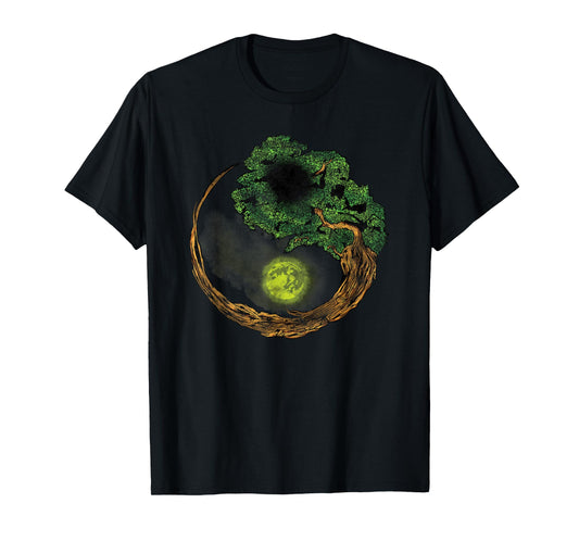 Yin Yang Bonsai Tree Japanese Buddhist Zen T-Shirt