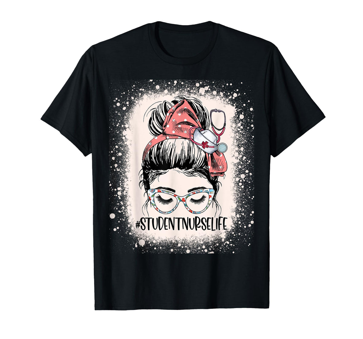 Funny Messy Bun School Student Nurse Life Future Nurse T-Shirt