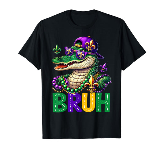 Mardigator Alligator Bruh Mardi Gras Costume Teens Boys Kids T-Shirt