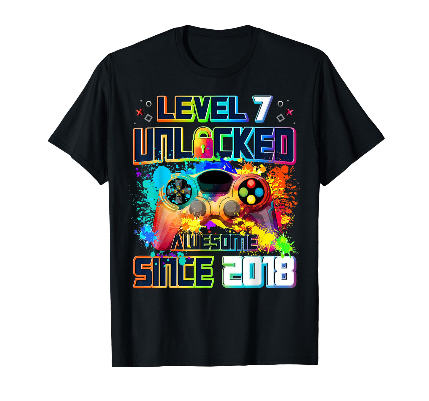 Level 7 Unlocked 7 Year Old Video Gamer 7th Birthday Gift T-Shirt