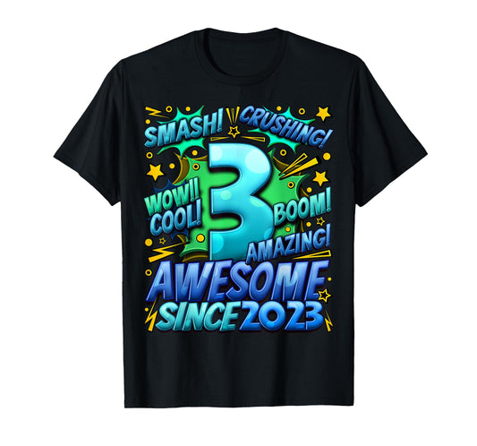 3 Year Old Gifts for Boys 3rd Birthday Boy 3 Year Old Boy T-Shirt