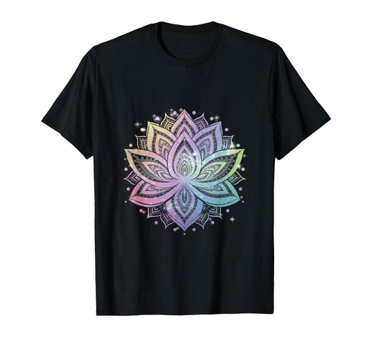 Bohemian Rainbow Lotus Flower Yoga Lotus flower T-Shirt
