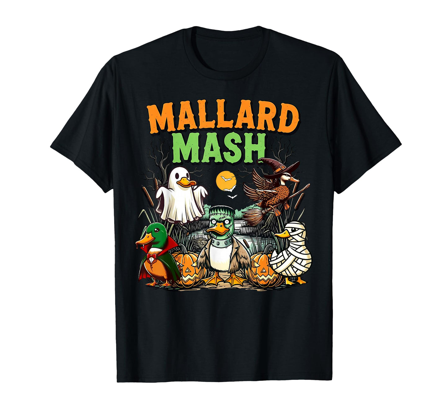 Mallard Mash Funny Scary Duck Spooky Ghost Hunting Halloween T-Shirt