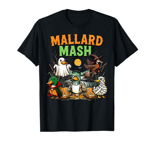 Mallard Mash Funny Scary Duck Spooky Ghost Hunting Halloween T-Shirt