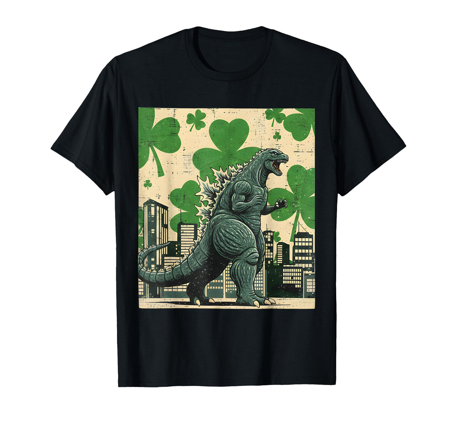 St Patrick Day Japanese Monster Shamrock Kaiju Men Women Kid T-Shirt