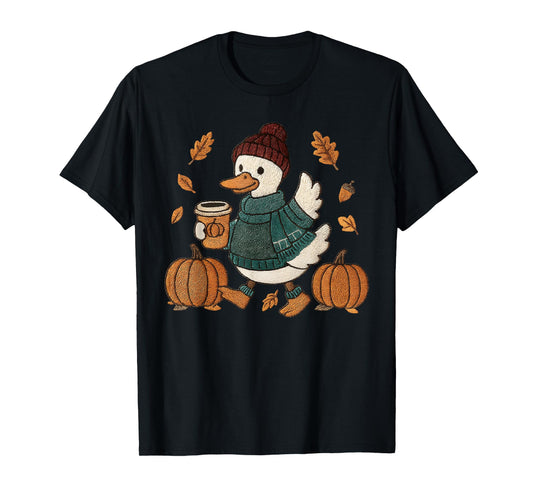 Cozy Season Duck Cute Fall Duck Pumpkin Spice Autumn Coffee T-Shirt