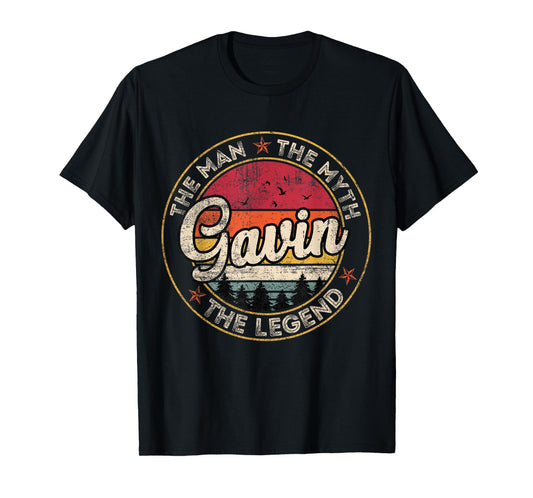 Gavin The Man The Myth The Legend Personalized Name T-Shirt