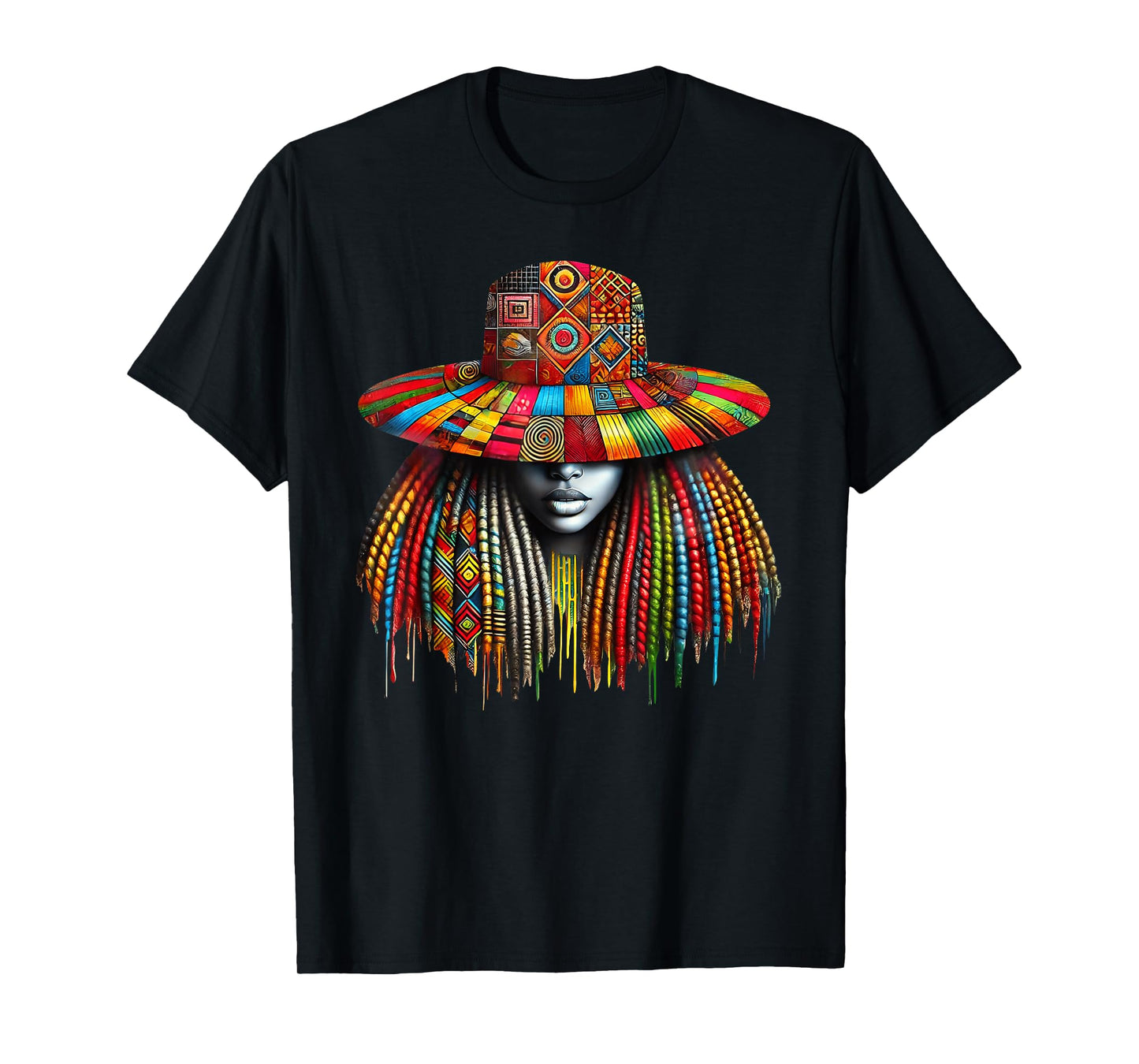Afro Black Woman African Melanin Queen Black History Month T-Shirt