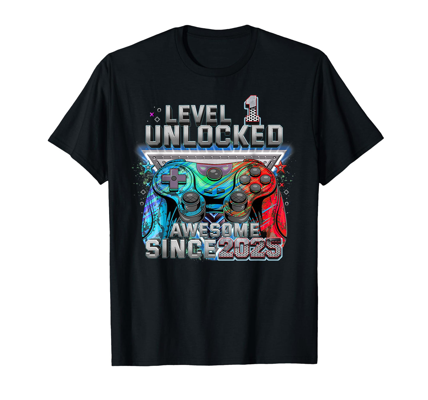Level 1 Unlocked Gamer Gifts 1st Birthday Gaming Boys Kids T-Shirt