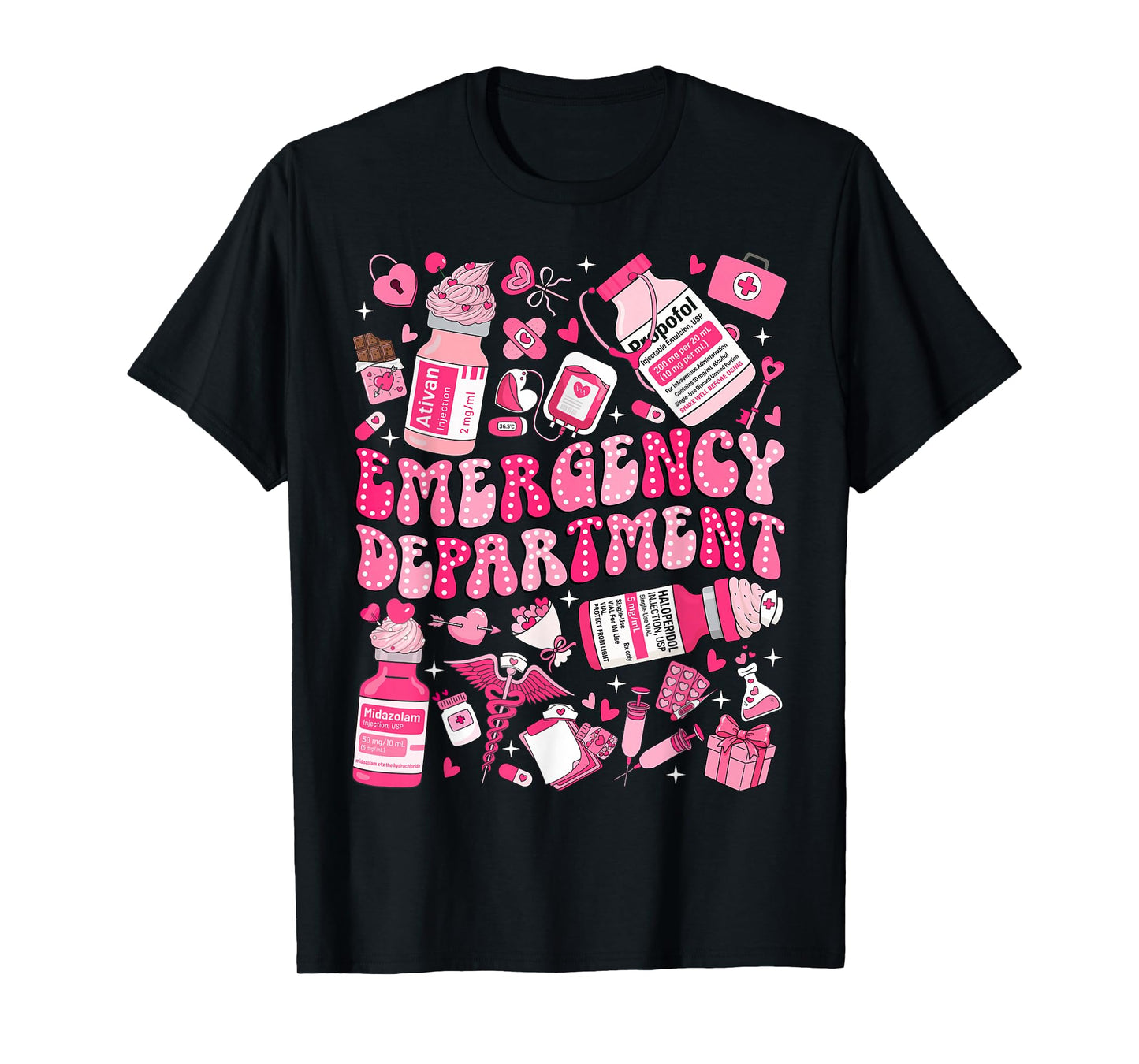 Retro Emergency Department ED ER Nurse Valentines Day Women T-Shirt