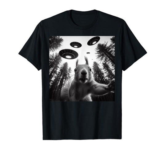 Squirrel Selfie With Alien UFO Funny Gifts For Men Women Kid T-Shirt