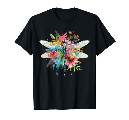 Earth Day Beautiful Dragonfly Watercolor Art Insect Lover T-Shirt