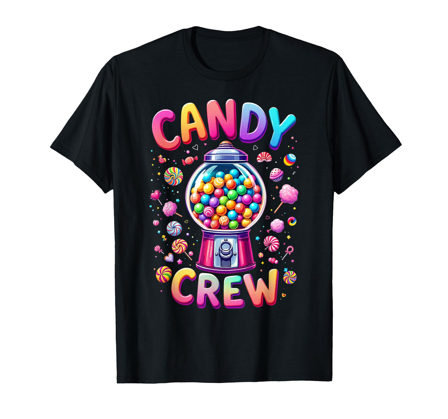 Funny Candy crew Women & Teens Retro Colorful Candy Squad T-Shirt