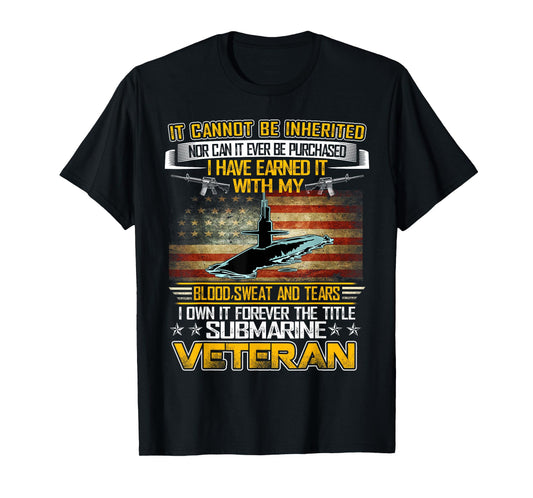 US Military Submarine US Flag Gifts For A Veteran Submariner T-Shirt